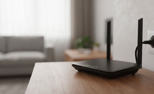 Pourquoi redémarrer son routeur Wi-Fi améliore la connexion internet Routeur Wi-Fi branché dans un salon pour illustrer le redémarrage de la box internet.