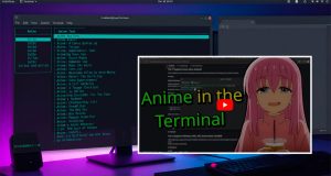 Lignes de code et interface de commande d'un terminal Linux affichant l'outil ani-cli pour regarder des animes.