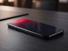 Problème d’écran du Samsung Galaxy S26 Ultra : le correctif du filtre rouge provoque des points rouges Smartphone Samsung Galaxy S26 Ultra posé sur un bureau sombre avec un défaut d'affichage rouge sur l'écran.