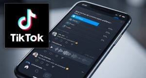Interface de l'application TikTok affichant les nouvelles fonctionnalités de commentaires avec des sondages et des notes vocales.