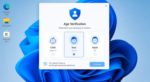 Vérification de l’âge sur Windows 11 : carte d’identité et selfie bientôt requis par Microsoft Le nouveau système de vérification de l'âge intégré par Microsoft dans Windows 11.