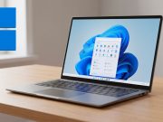 Windows 11 : Microsoft prépare un démarrage nettement plus rapide Écran d'un ordinateur portable affichant le bureau de Windows 11 lors du démarrage rapide.