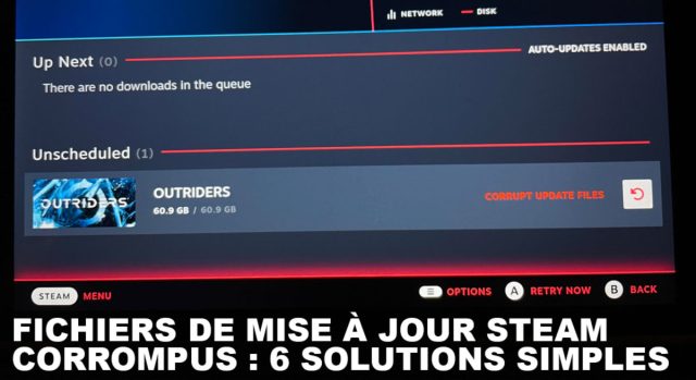 Résolution pas à pas de l'erreur d'installation liée aux fichiers de mise à jour corrompus sur la plateforme Steam.