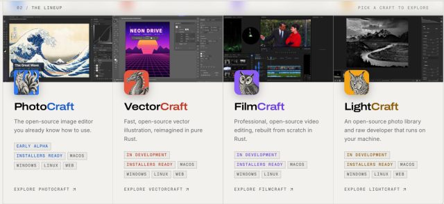 Clones open source d’Adobe : sept logiciels gratuits codés en Rust avec Claude PhotoCraft et la suite d'applications libres développées en langage Rust par ArtCraft.