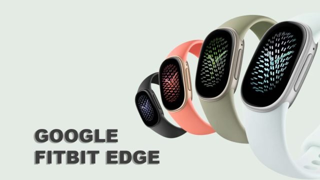 Google officialise le Fitbit Edge avec écran AMOLED, GPS et batterie remplaçable Bracelet connecté Fitbit Edge avec écran AMOLED posé sur un meuble en bois