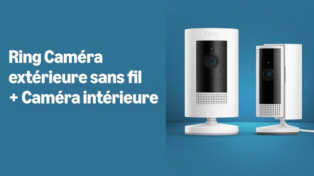 Pack Ring Caméra Extérieure et Intérieure à 34,99 € : vente flash sur Amazon